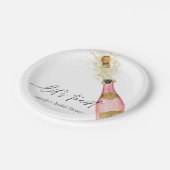 Assiettes En Carton Fêtons la Mariée Rose (Angle)