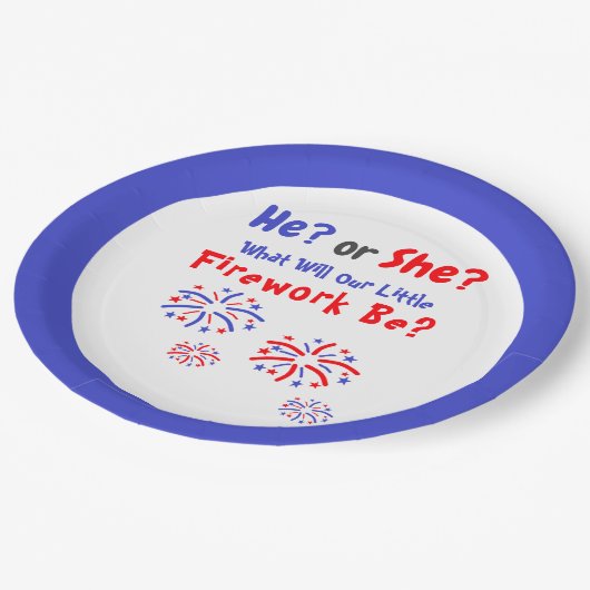 Assiettes En Carton Feu d'artifice American Gender Revevela Plaque pap (Angle)