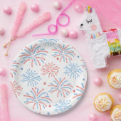 Assiettes En Carton Feu d'artifice aquarelle Parti du 4 juillet (Fête)