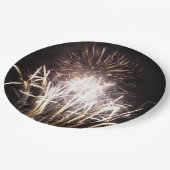 Assiettes En Carton Feu d'artifice blanc et or I Fête patriotique (Angle)