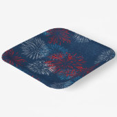 Assiettes En Carton Feu d'artifice bleu et blanc (Angulaire)