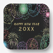 Assiettes En Carton Feu d'artifice du Nouvel An (Recto)