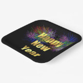 Assiettes En Carton Feu d'artifice du Nouvel An (Angulaire)