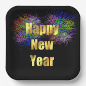 Assiettes En Carton Feu d'artifice du Nouvel An (Recto)