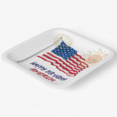 Assiettes En Carton Feu d'artifice Joyeux anniversaire Amérique et dra (Angulaire)