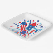 Assiettes En Carton Feu d'artifice patriotique  (Angulaire)