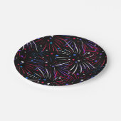 Assiettes En Carton Feu d'artifice rose violet noir (Angle)