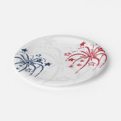 Assiettes En Carton Feu d'artifice rouge blanc et bleu 4 juillet (Angle)