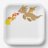 Assiettes En Carton feu de dragon dans conte de fées, joyeux anniversa (Recto)