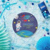 Assiettes En Carton Feu de l'astronaute spatiale Anniversaire (Fête)