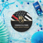 Assiettes En Carton Feu de pompier Parti de retraite Feu Ligne rouge D (Fête)