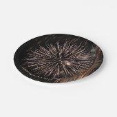 Assiettes En Carton Feu d'or pour anniversaire noir (Angle)