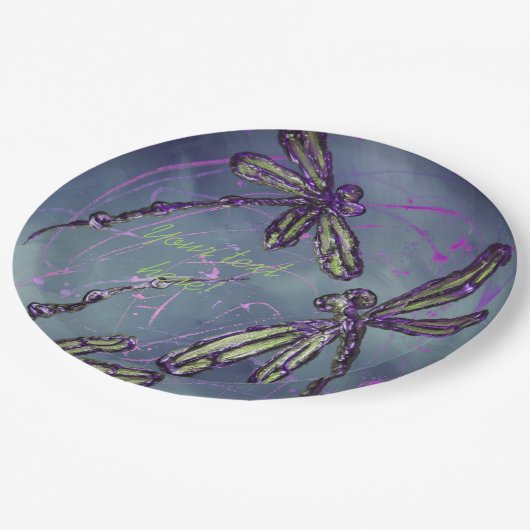 Assiettes En Carton Feu nocturne violette (Angle)