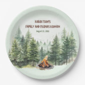 Assiettes En Carton Feu vert de la forêt de la Réunion familiale (Devant)