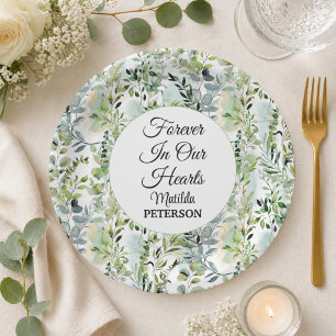 Assiettes En Carton Feuillage de verdure de jardin