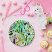 Assiettes En Carton Feuillage élégant peint à la main (Fête)