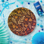 Assiettes En Carton Feuillage et fleurs d'automne (Fête)