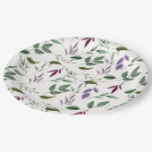 Assiettes En Carton Feuillage romantique vert pourpre eucalyptus feuil (Angle)