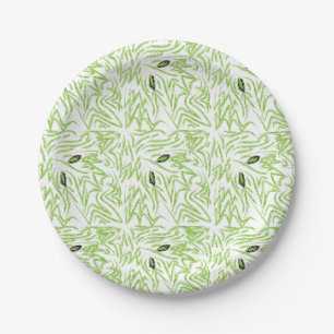 Assiettes En Carton Feuillage Tropical Vert