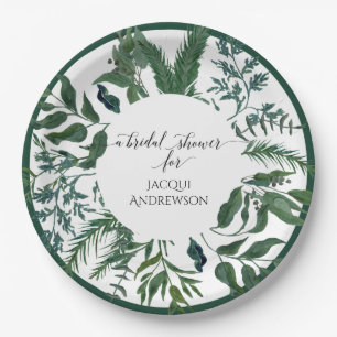 Assiettes En Carton Feuillage vert de forêt du décor de partie de