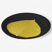Assiettes En Carton Feuille d'Aspen jaune #5 (Angle)