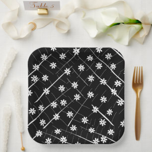 Assiettes En Carton feuille de banane tropicale et fleurs botaniques n