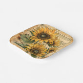 Assiettes En Carton Feuille de musique Sunflower (Angulaire)