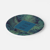 Assiettes En Carton feuille de palmier foncé tropical moderne, fig jun (Angle)