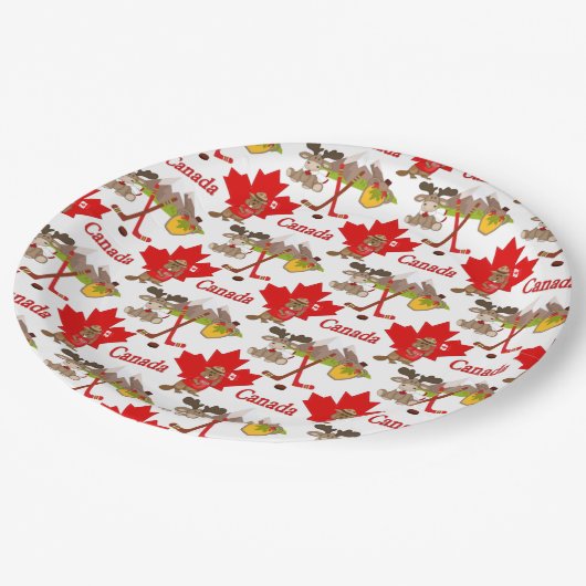 Assiettes En Carton Feuille d'érable Canadien 150 ans (Angle)