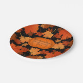 Assiettes En Carton Feuille d'érable coloré citrouille d'automne réuni (Angle)