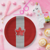 Assiettes En Carton Feuille d'érable de chrome canadienne sur les styl (Fête)