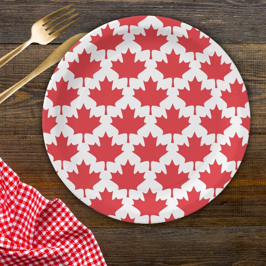 Assiettes En Carton Feuille d'érable de la fête du Canada