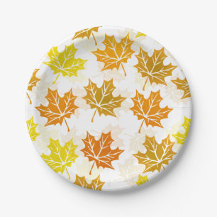 Assiettes En Carton Feuille d'érable Feuilles d'automne Foliage d'auto