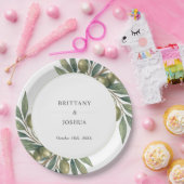 Assiettes En Carton Feuille d'olive méditerranéen Mariage rustique (Fête)