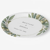 Assiettes En Carton Feuille d'olive méditerranéen Mariage rustique (Angle)