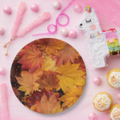 ASSIETTES EN CARTON FEUILLE D'OR DE L'AUTOMNE (Fête)