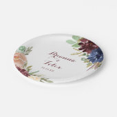 Assiettes En Carton Feuille d'or rustique Calligraphie Mariage Cake (Angle)