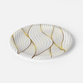 Assiettes En Carton Feuille d'ornement or (Angle)