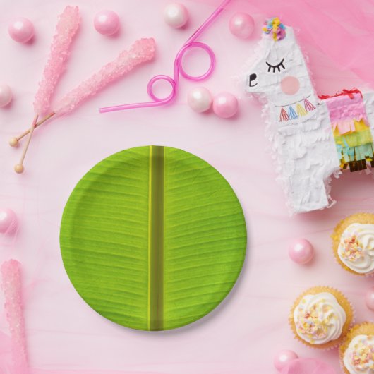 Assiettes En Carton Feuille en gros plan de banane (Fête)