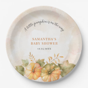 Assiettes En Carton Feuille rouille Citrouille Automne Filles Baby sho