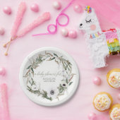 Assiettes En Carton Feuille rustique d'olive d'anémone de guirlande de (Fête)