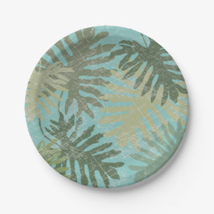 Assiettes En Carton Feuille tropical fané