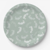 Assiettes En Carton Feuilles botaniques verts turquoises (Devant)
