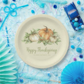 Assiettes En Carton Feuilles Citrouilles de Thanksgiving (Fête)