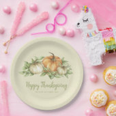 Assiettes En Carton Feuilles Citrouilles de Thanksgiving (Fête)