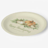 Assiettes En Carton Feuilles Citrouilles de Thanksgiving (Angle)