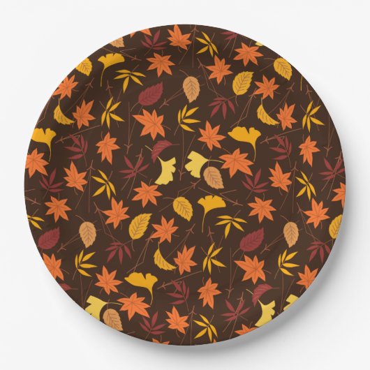 Assiettes En Carton Feuilles d'automne (Devant)