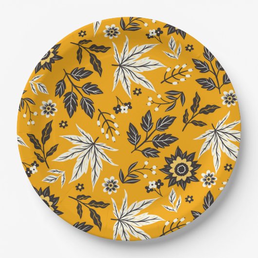 Assiettes En Carton Feuilles d'automne, Berries et Acorns (Devant)