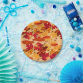 Assiettes En Carton Feuilles d'automne Brown rouge orange (Fête)