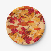 Assiettes En Carton Feuilles d'automne Brown rouge orange (Devant)